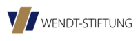 Logo der Christa und Günther Wendt Stiftung. Ein symbolisiertes W in dunkelblau und gold neben dem Schriftzug der Stiftung.